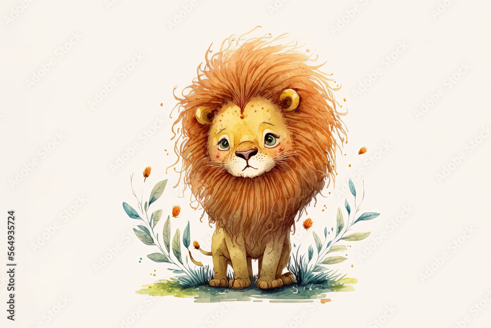 Lion - Watercolor (Generative AI Art) Lion - Watercolor (Generative AI Art)
