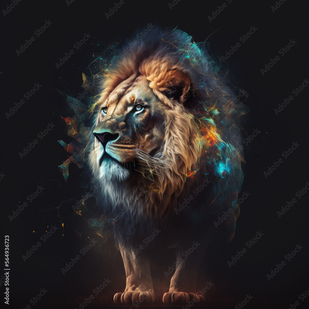 Fototapeta premium lion in the hood