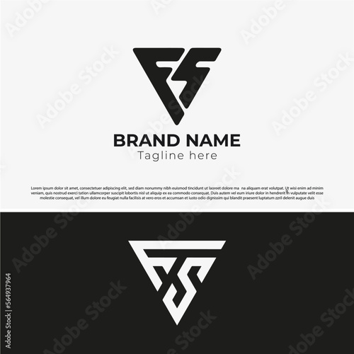 letter fs logo design, triangle FS Monogram, fs Design template - Vector illustration