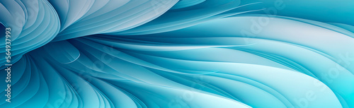 blue pastel abstract wave panoramic wallpaper. Generative AI