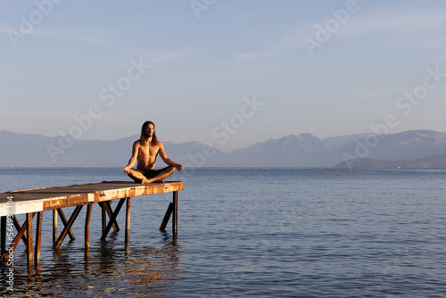 Yoga on jetty