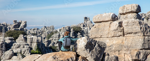 Tourism at Torcal   Andalusia in Spain