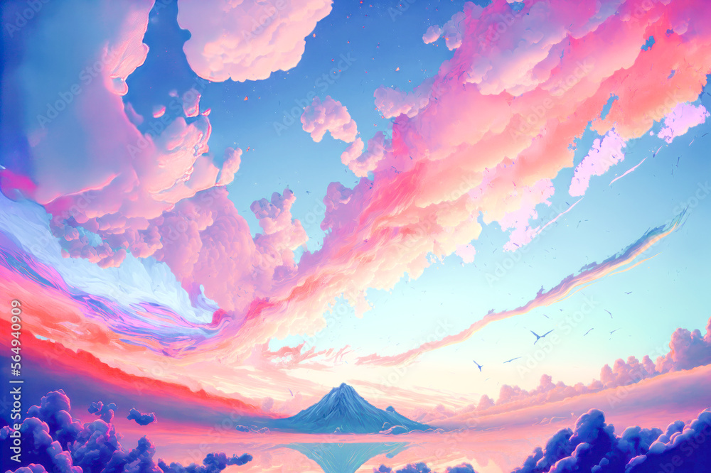 Vibrant multicolor of beautiful sky and cloud copy space background. Generative ai. Vibrant multicolor of beautiful sky and cloud copy space background. Generative ai.