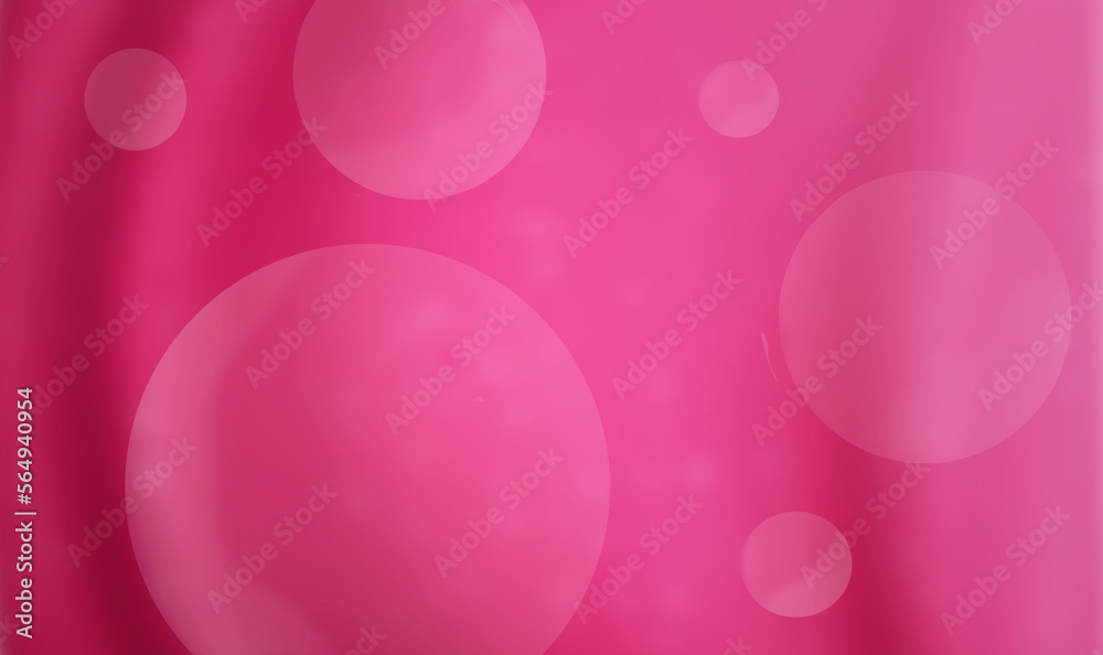 Pink or Red abstract background with curves, white bubbles
