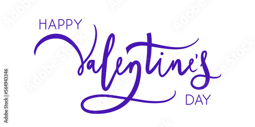 Happy valentines day text lettering illustration