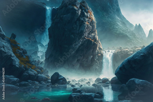 Iceberg's waterfall,iceberg in polar regions