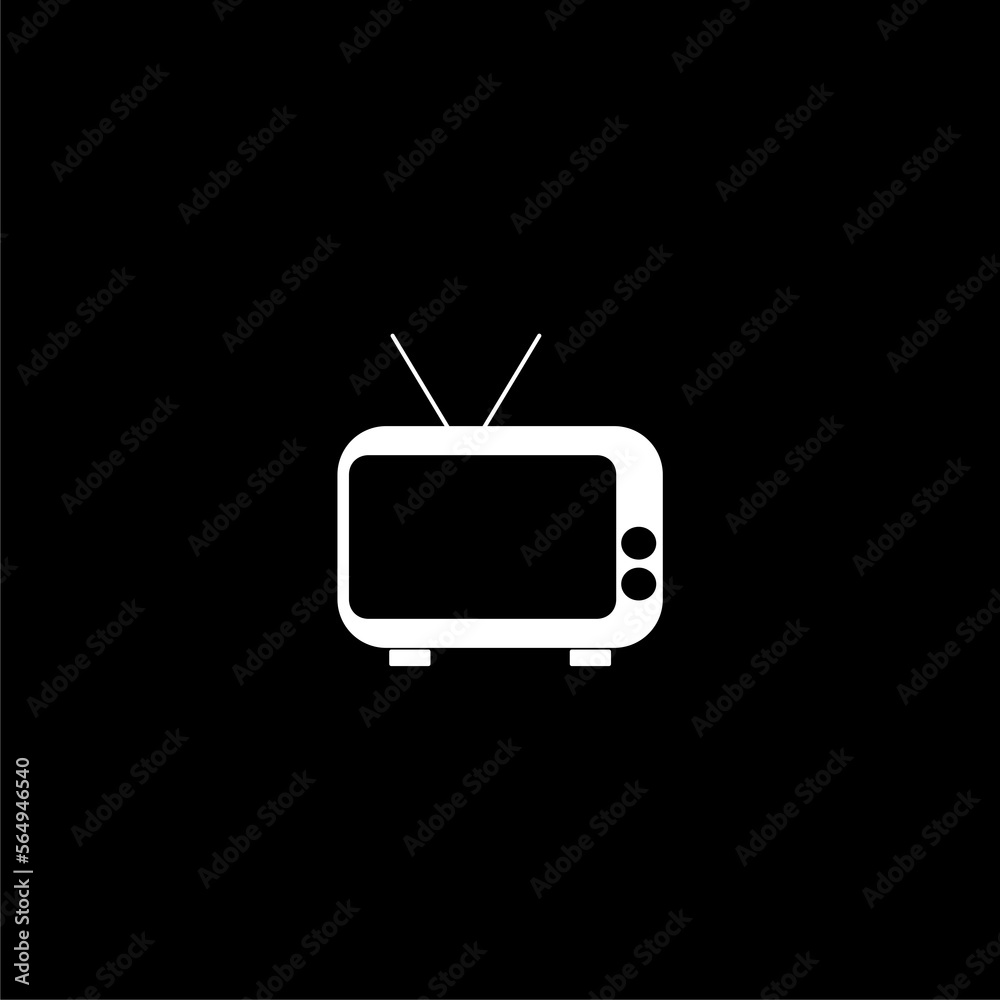 Retro tv icon isolated on black background. Retro tv icon isolated on black background.