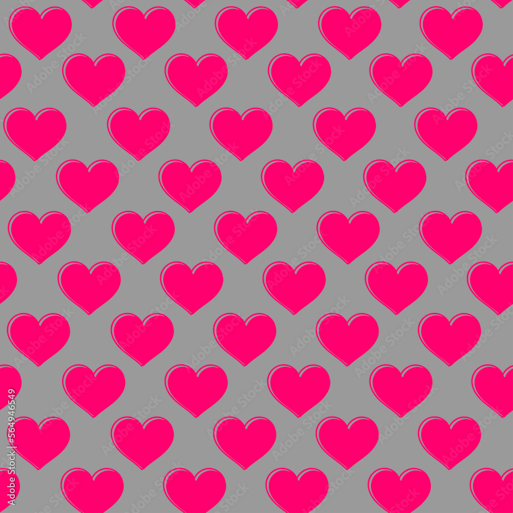 Heart pattern, illustration for greeting and card printing, cute heart pattern