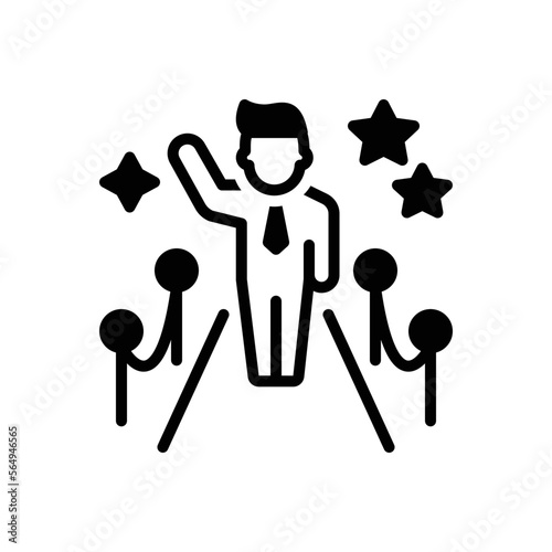 Black solid icon for celebrity