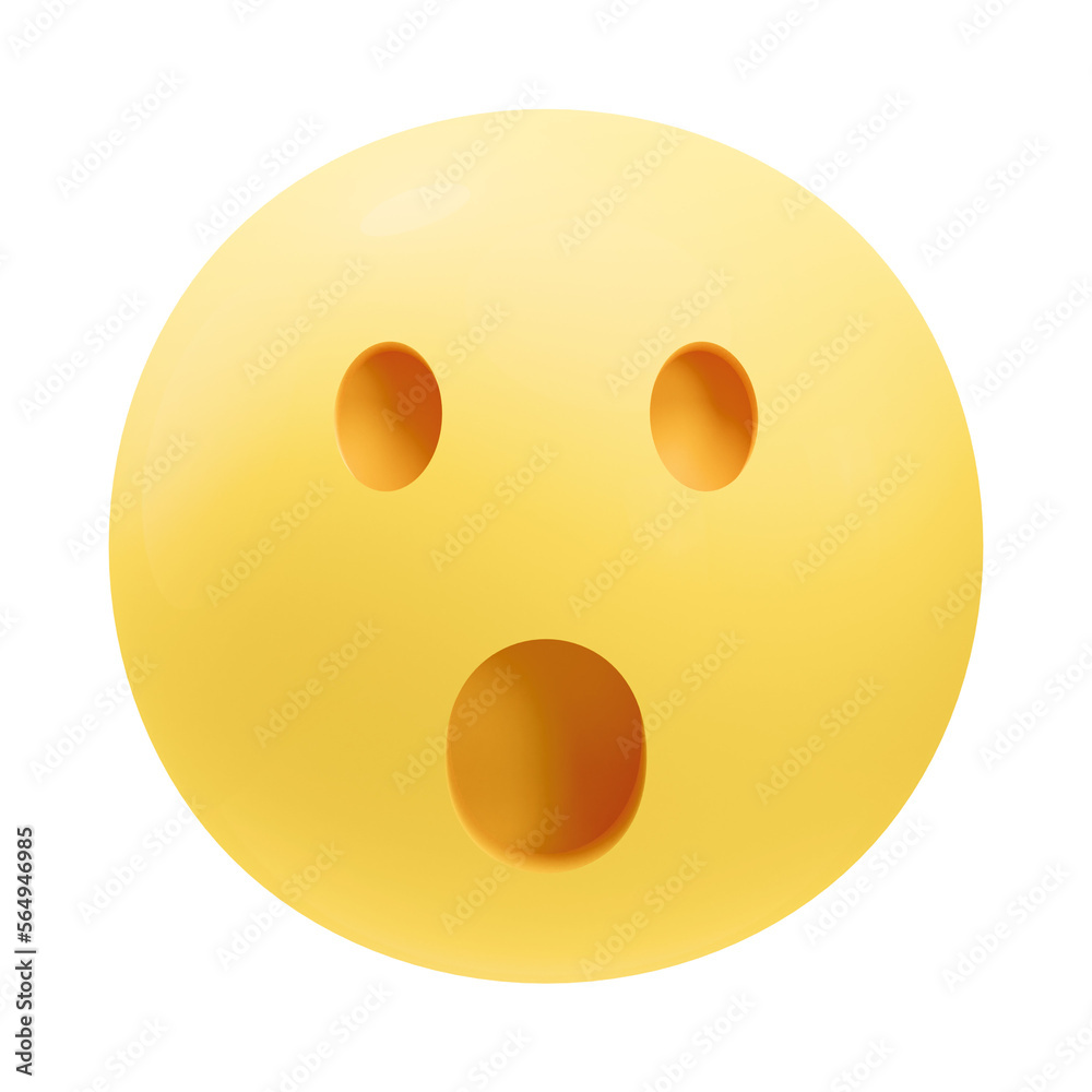 Fototapeta premium Shocking face emoji 3d illustration
