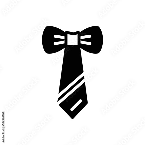 Black solid icon for tied necktie