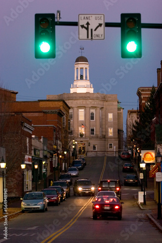 Motorists drive along Centre Street photo