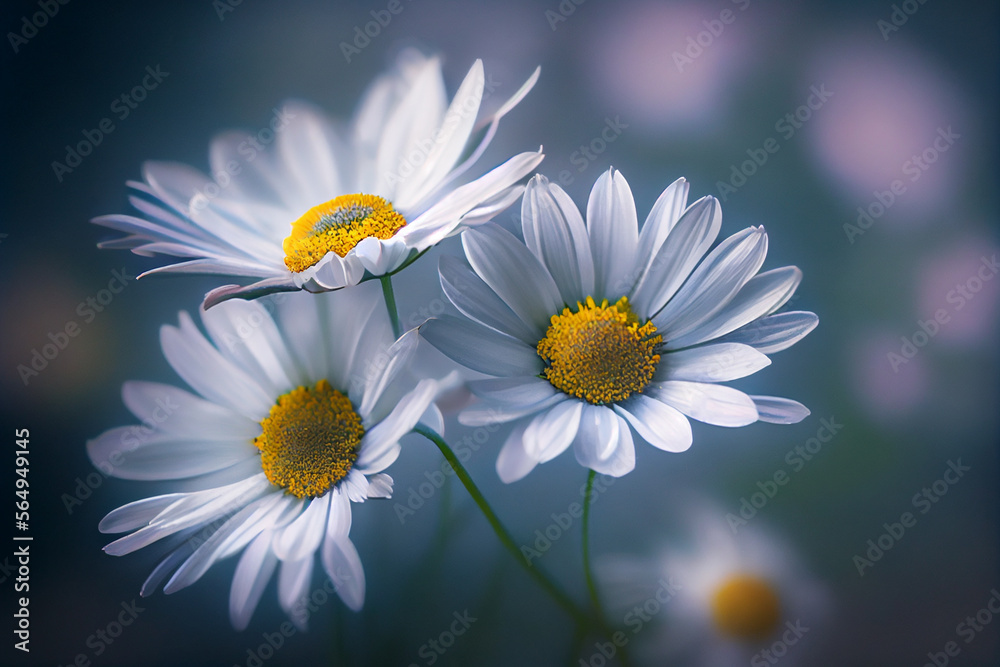 Obraz premium Nahaufnahme Gänseblümchen. Blume. Generative Ai.