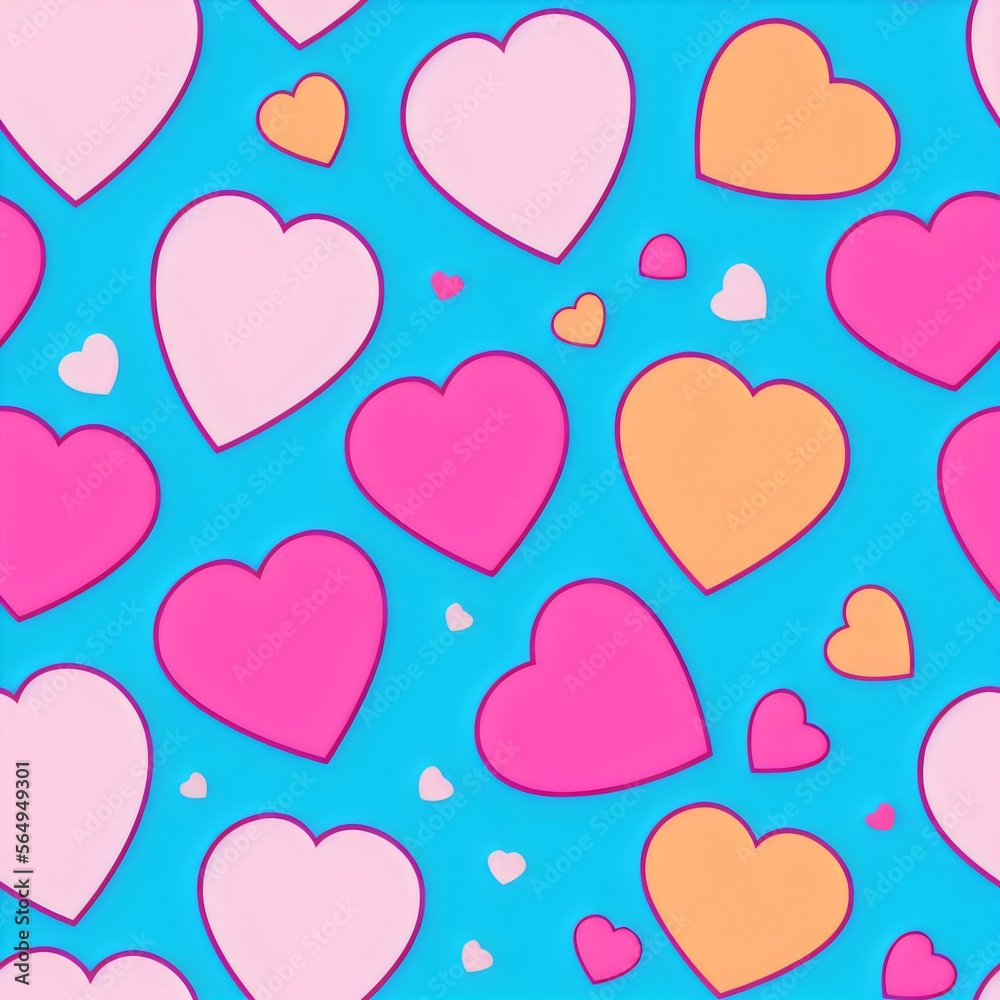 Nt romantic and warm, seamless hearts pattern, tileable Valentine texture asset, part of Hearts_Textures_Collection, Generative AI