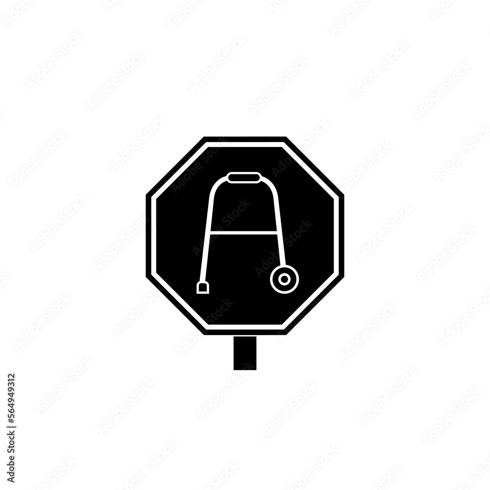 Rollator walker icon. Rolling walker sign isolated on white background Rollator walker icon. Rolling walker sign isolated on white background