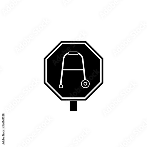 Rollator walker icon. Rolling walker sign isolated on white background