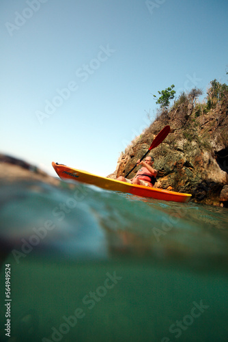 Kayaking on the South-West coast of the Sancti Spiritus Province, near Trinidad, Cuba. photo