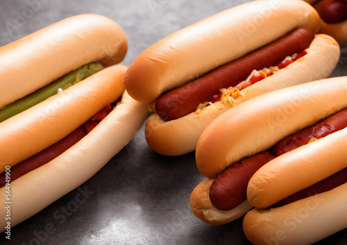 Illustration of hot dog, generative ai