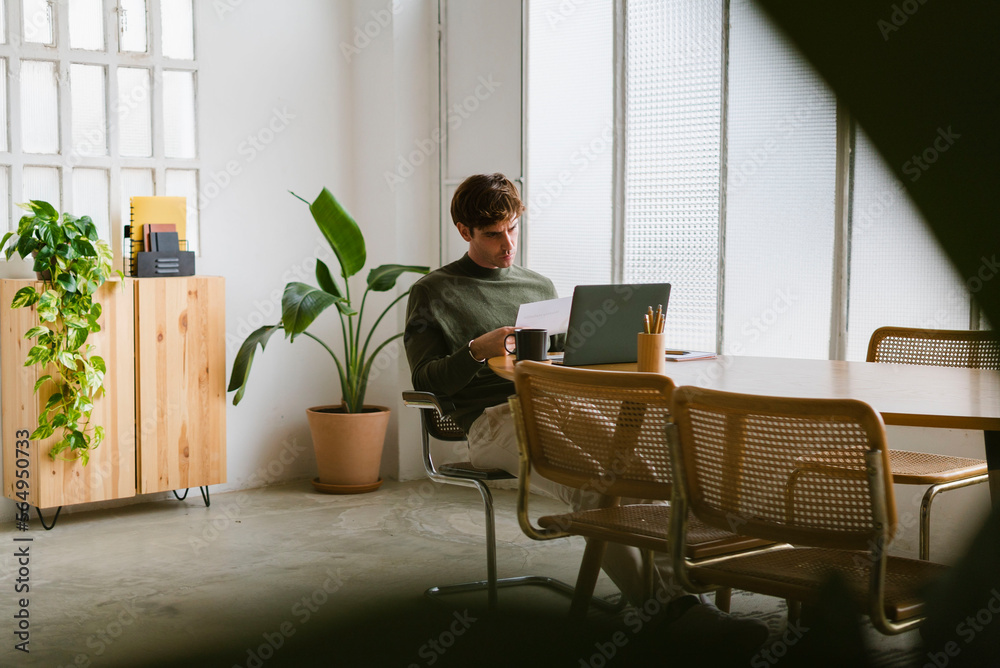 Businessman Working In Modern Office Businessman Working In Modern Office