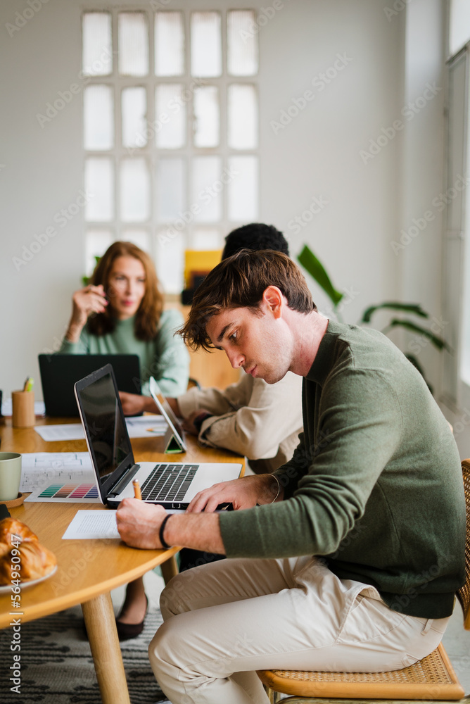Focused Man Working In Office Focused Man Working In Office