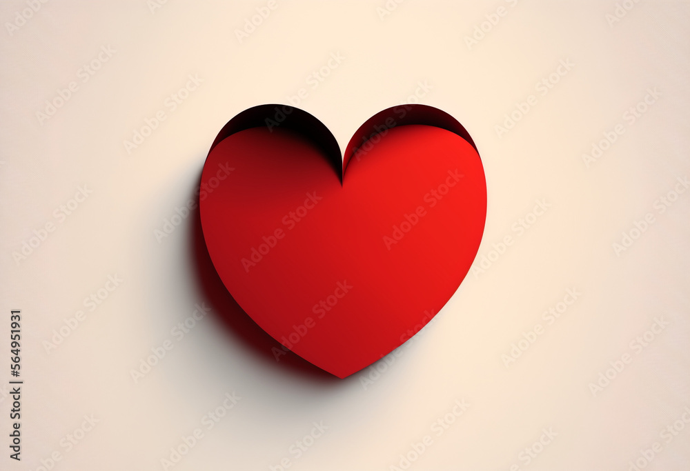 Ai-Generated Render of a Unique, Colorful, and Trendy Minimalistic Heart Artwork