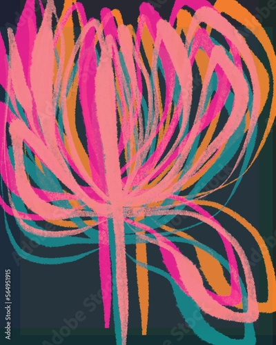 Abstract Layered Floral Art photo