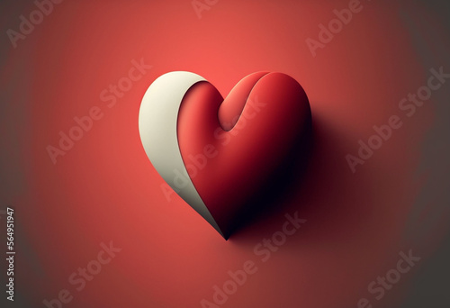 Ai-Generated Render of a Unique, Colorful, and Trendy Minimalistic Heart Artwork