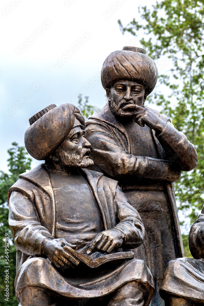 Memorial of Sultan Mehmed II the Conqueror, Fatih Park, Istanbul, Turkey (Turkiye). Equestrian statue, turkish monuments of the history of Constantinople. History or tourism concept