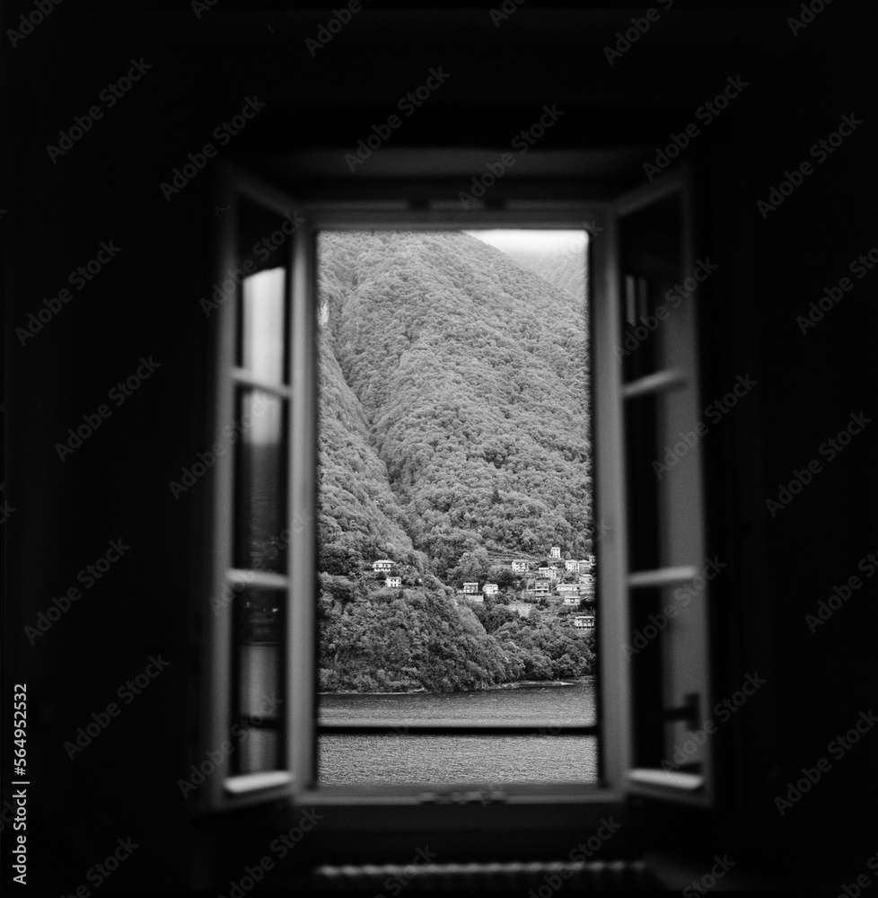 Window view of Lake Como Window view of Lake Como