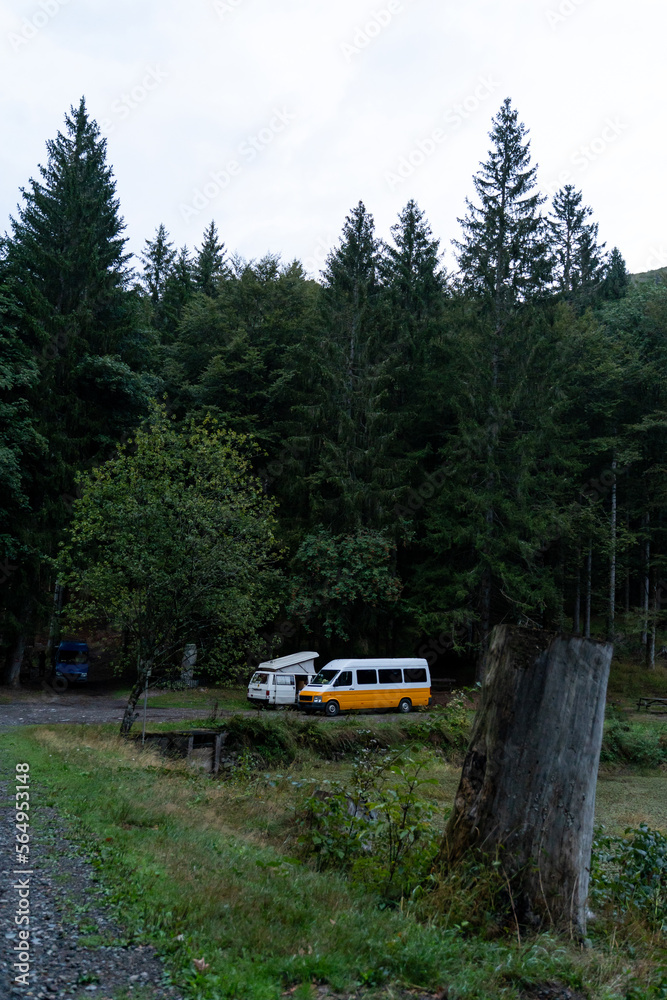 Camper van in nature