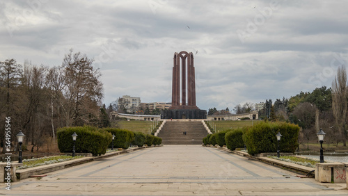 Bucharest, Romania View of the Mausoleum of Carol I park.