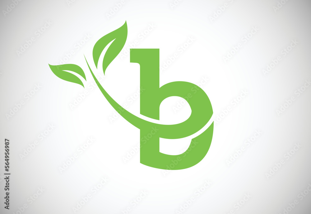 Initial letter B and leaf logo. Eco-friendly logo concept. Modern vector logo for ecological business and company identity Initial letter B and leaf logo. Eco-friendly logo concept. Modern vector logo for ecological business and company identity