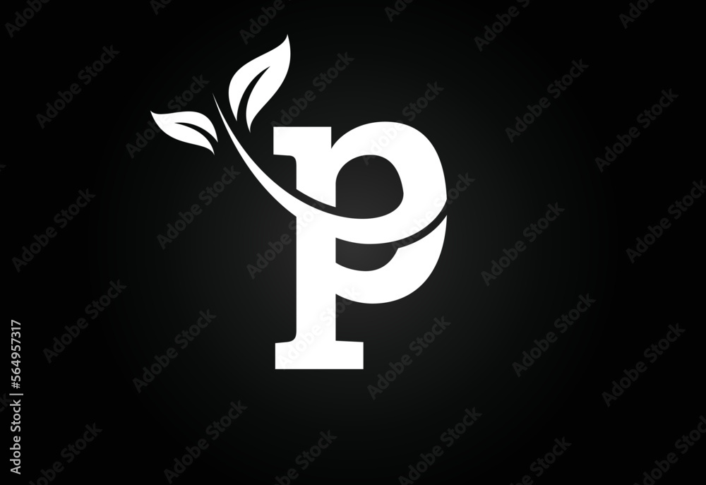 Initial letter P and leaf logo. Eco-friendly logo concept. Modern vector logo for ecological business and company identity Initial letter P and leaf logo. Eco-friendly logo concept. Modern vector logo for ecological business and company identity