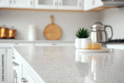 Empty Kitchen Counter Background Mockup for Product Photography