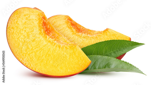 Peach isolated on white background