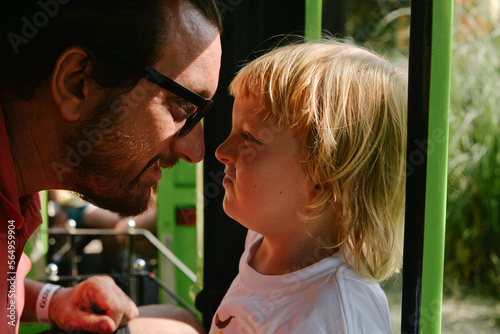 A father and kid funny straggle  