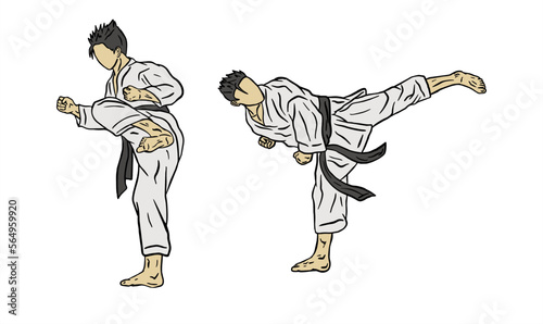 illustration of karate fighter