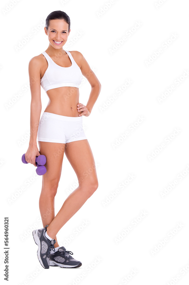 An attractive woman in exercise clothing carrying weights isolated on a PNG background. An attractive woman in exercise clothing carrying weights isolated on a PNG background.