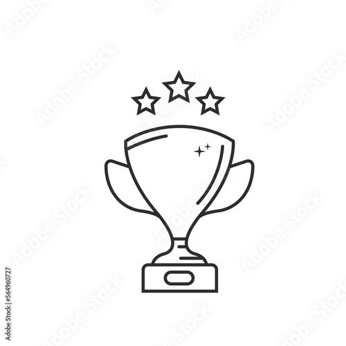 trophy line icon vector design template