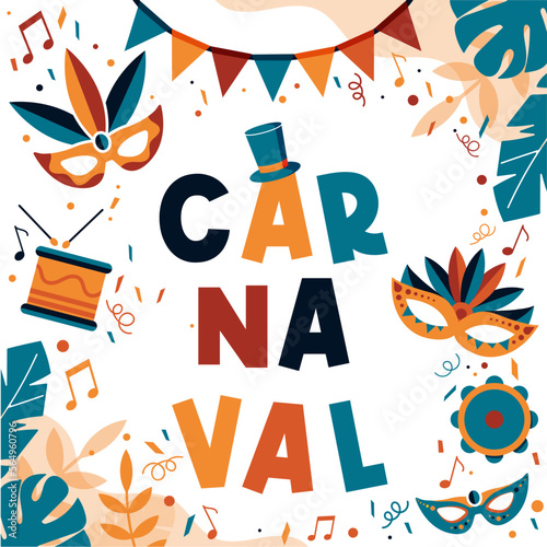 Carnaval - Mardi gras - Célébration - Titre et illustrations 