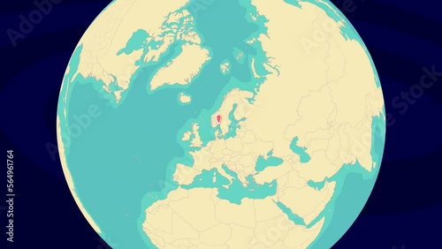 Zooming To Sandefjord Location On Stylish World Globe photo