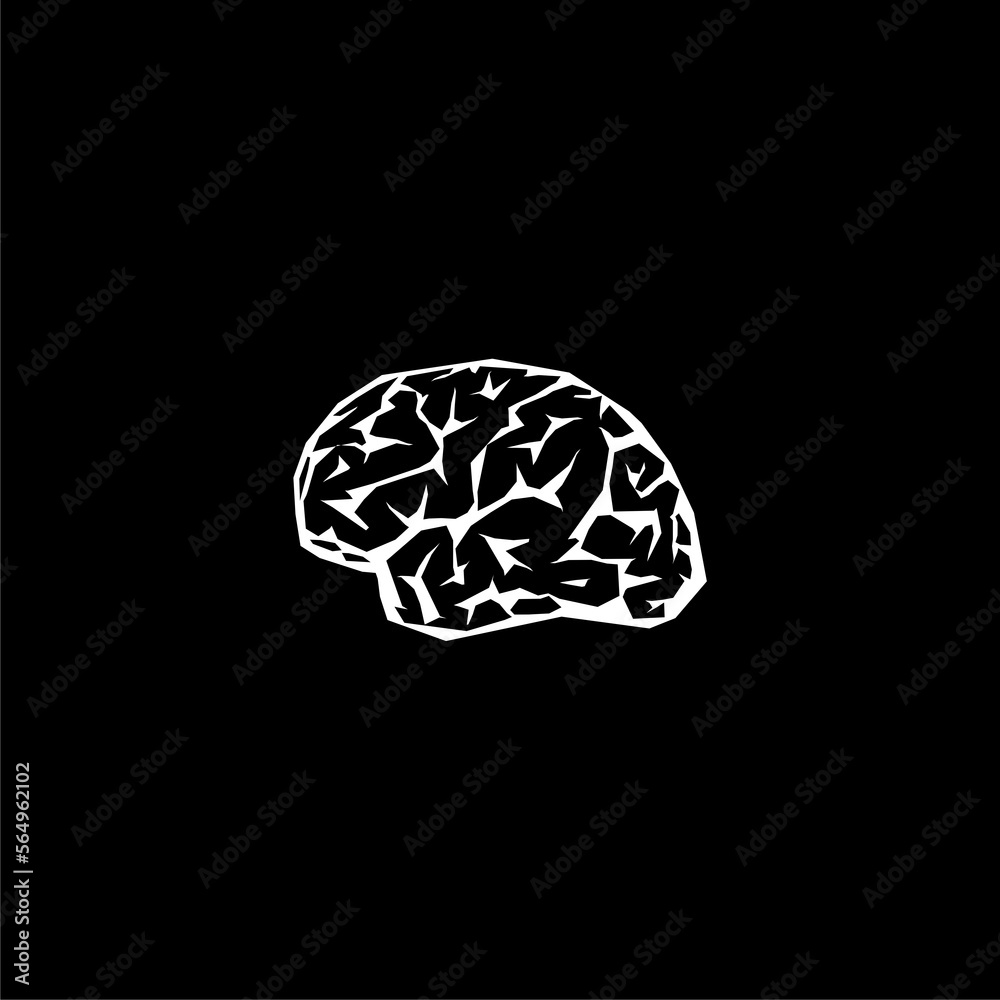 Brain icon isolated on black background from health and protection collection Brain icon isolated on black background from health and protection collection