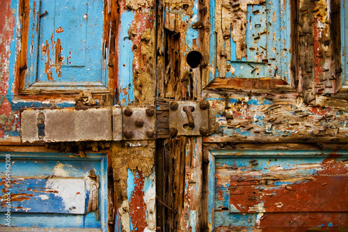 A colorful abandoned door in Puerto Rico.