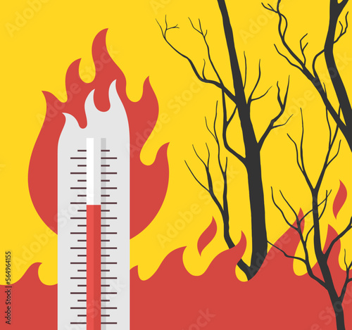 Extreme high temperature cause wildfires