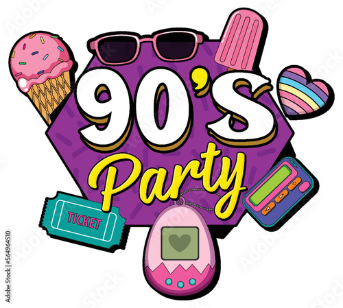 90s party banner template