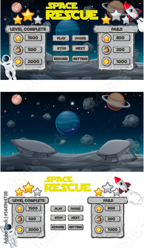A game background template with elements