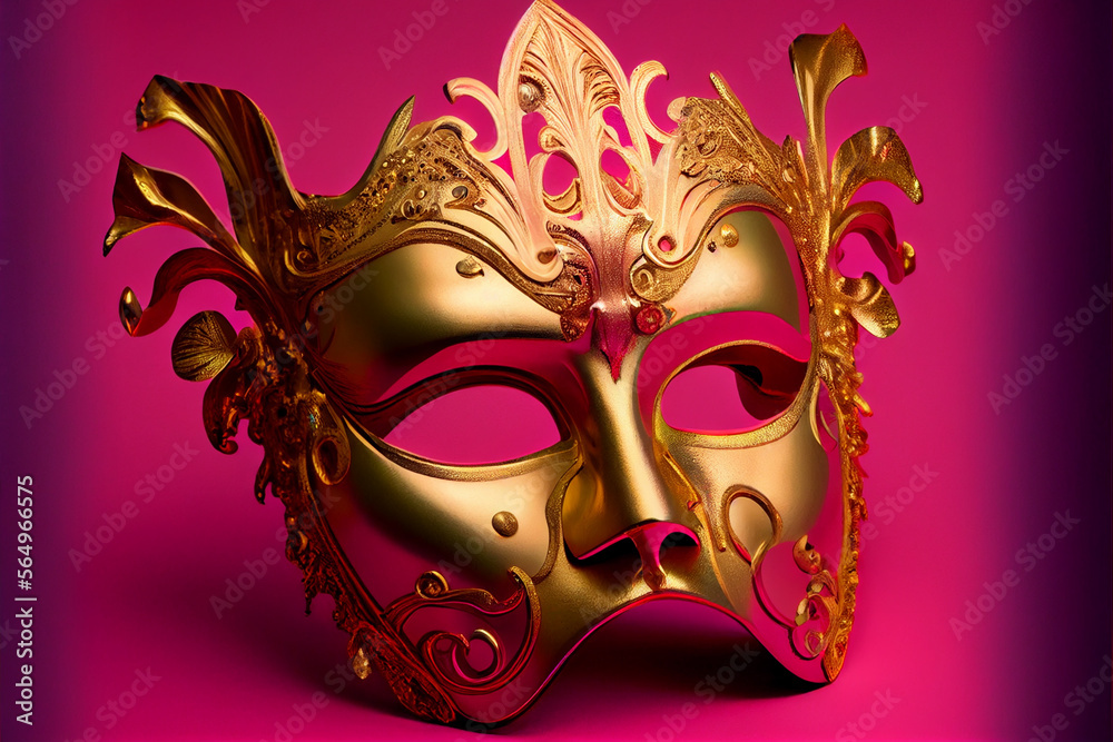 Golden venetian carnival mask Golden venetian carnival mask