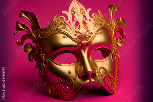 Golden venetian carnival mask