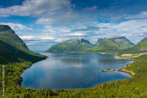 Beautiful landscape over the fjord of Senja Island from Bergsbotn Platform, Norway © Stefano Zaccaria