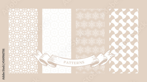 シンプルおしゃれな幾何学模様背景パターン壁紙のセット。ベクターイラスト素材31